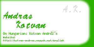 andras kotvan business card